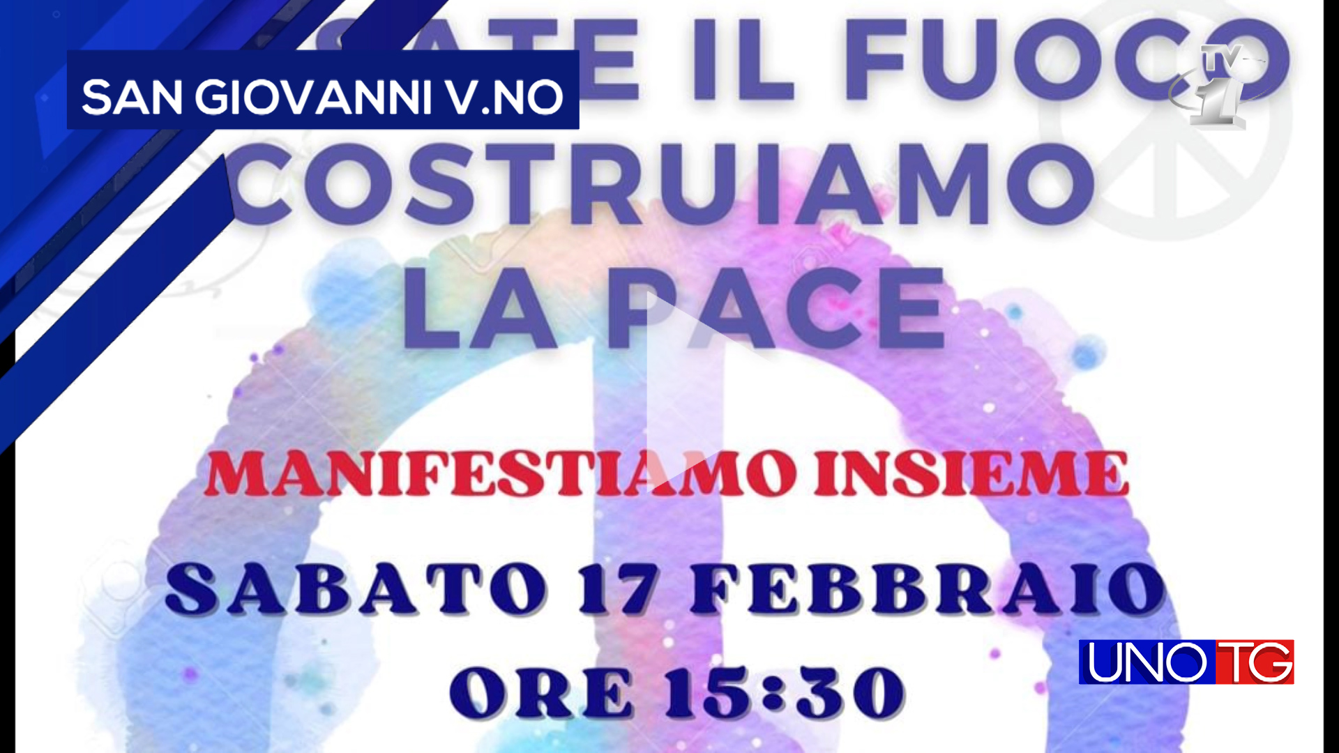 Manifestazione per la pace sabato 17 febbraio in piazza Masaccio a San Giovanni V.no.