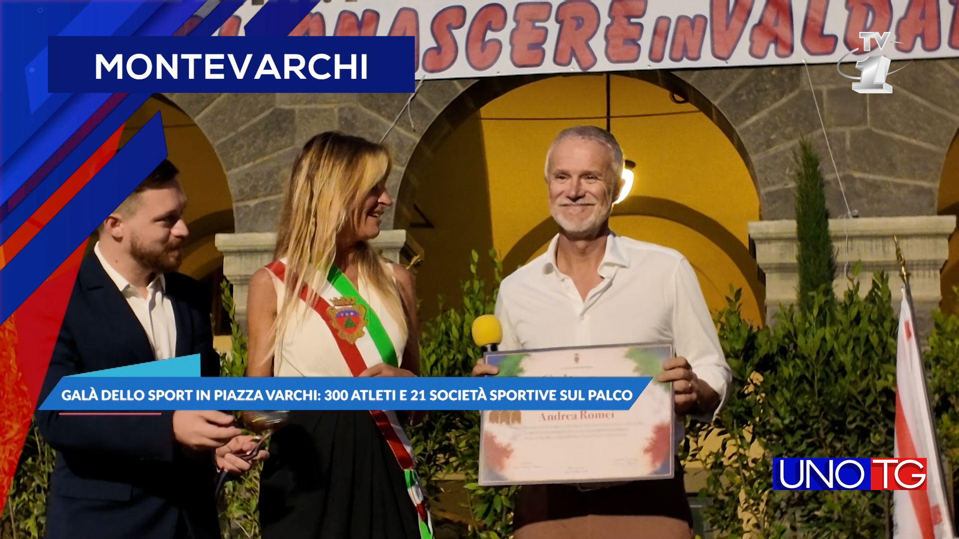 Galà dello sport in piazza Varchi: 300 atleti e 21 società sportive sul palco.