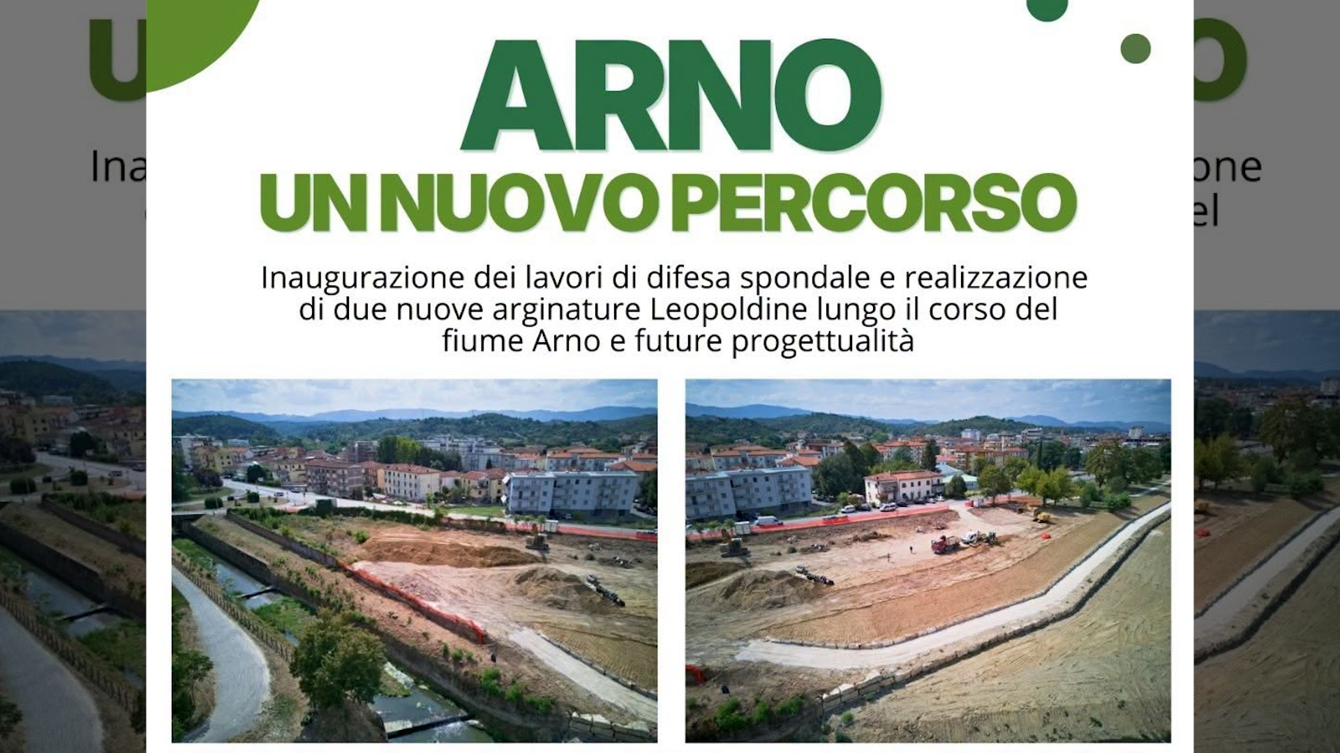 Realizzato il nuovo tratto di difesa spondale dell’Arno: sabato 26 settembre l’inaugurazione.