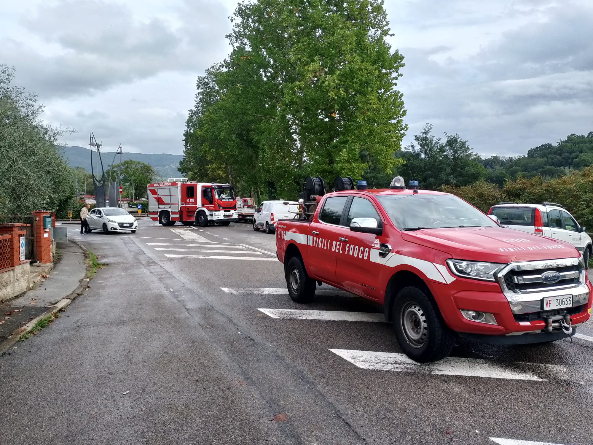 Interruzione della viabilità sulla SP9 a Faella per una fuga di gas